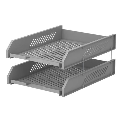 Picture of ERICH KRAUSE SLATTED DESK TRAYS SET OF 2 GREY
